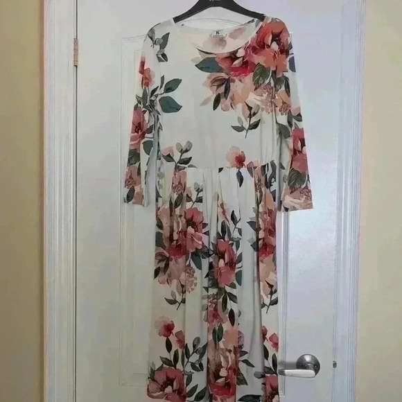 Jessakae floral white dress size  large - Picture 2 of 6